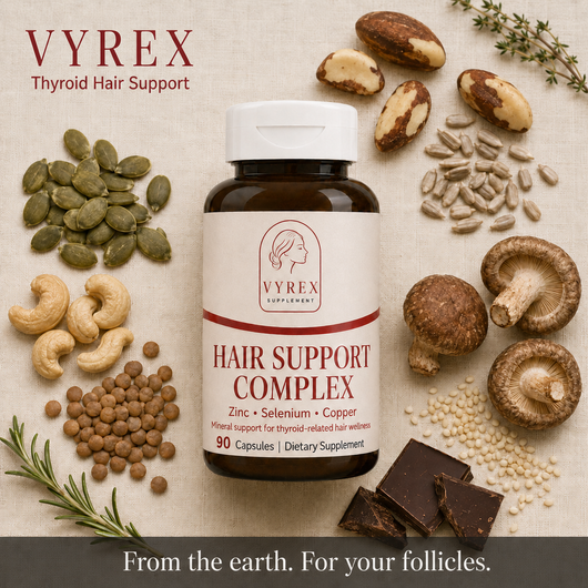 Vyrex Supplements™ Hair Support Complex | Iodine-Free Selenium, Zinc & Copper for Women