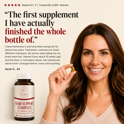 Vyrex Supplements™ Hair Support Complex | Iodine-Free Selenium, Zinc & Copper for Women