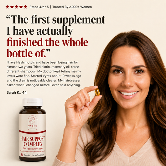 Vyrex Supplements™ Hair Support Complex | Iodine-Free Selenium, Zinc & Copper for Women